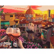 Картина за номерами Затишний вечір з вином BS51583 Brushme