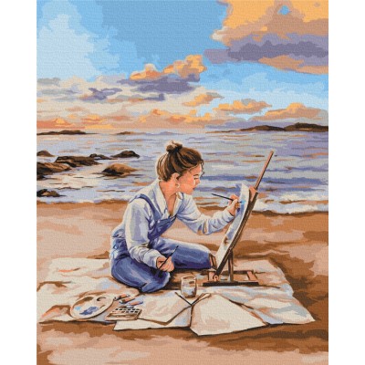 Картина за номерами Намальований захід сонця @Дарина Михайлишин Brushme Картина за номерами Намальований захід сонця @Дарина Михайлишин Brushme