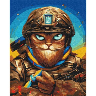 Картина за номерами Мужній Котик Brushme Картина за номерами Мужній Котик Brushme