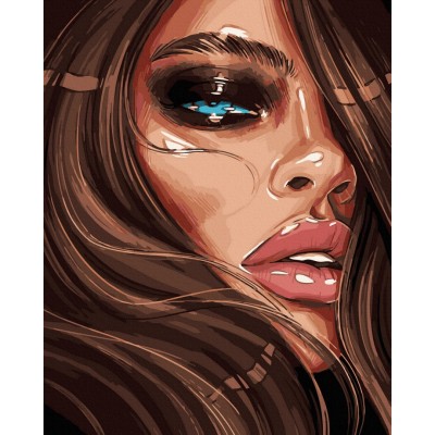 Картина за номерами Портрет дівчинки зі Smoky eyes, Brushme Картина за номерами Портрет дівчинки зі Smoky eyes, Brushme