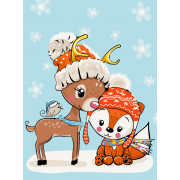 Картина за номерами Оленя з лисичкою Brushme