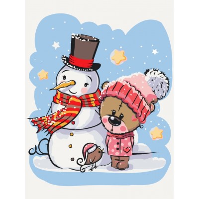 Картина по номерам Праздничные друзья Brushme Картина по номерам Праздничные друзья Brushme