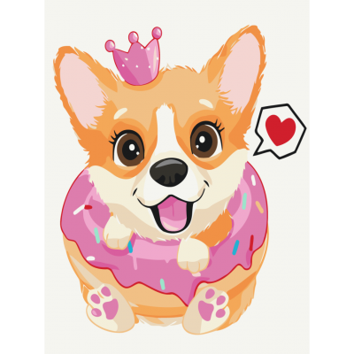 Картина по номерам Принцесса корги Brushme Картина по номерам Принцесса корги Brushme