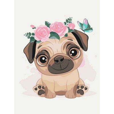 Картина за номерами Милий мопс Brushme Картина за номерами Милий мопс Brushme