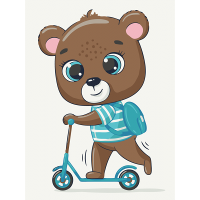 Картина за номерами Ведмедик школярик Brushme Картина за номерами Ведмедик школярик Brushme