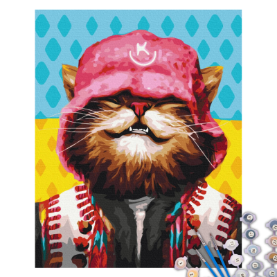 Преміум картина за номерами Котик Kalush ©Маріанна Пащук Brushme Преміум картина за номерами Котик Kalush ©Маріанна Пащук Brushme