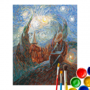 Картина за номерами "Українська зоряна ніч" ©Олег Шупляк