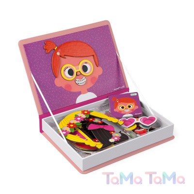 Магнитная книга Janod "Смешные лица - девочка" - J02717 Магнитная книга Janod "Смешные лица - девочка" - J02717