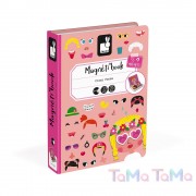 Магнітна книга Janod "Кумедні обличчя - дівчинка"