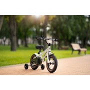 Miqilong Дитячий велосипед BS Сріблястий 12"